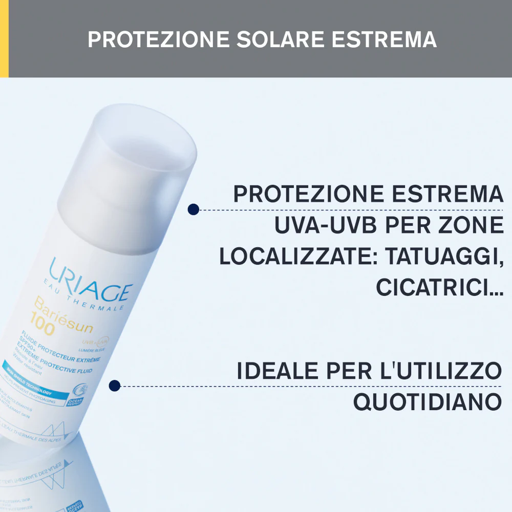 BARIESUN 100 Fluido Protector Extremo SPF50+ - Protector solar facial de alta protección.