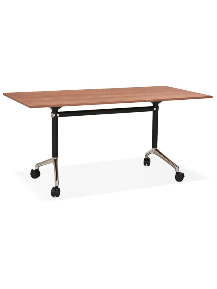 KADIMA DESIGN Schreibtisch faltbar 160x80 cm, minimalistisch Computertisch in Braun günstig kaufen