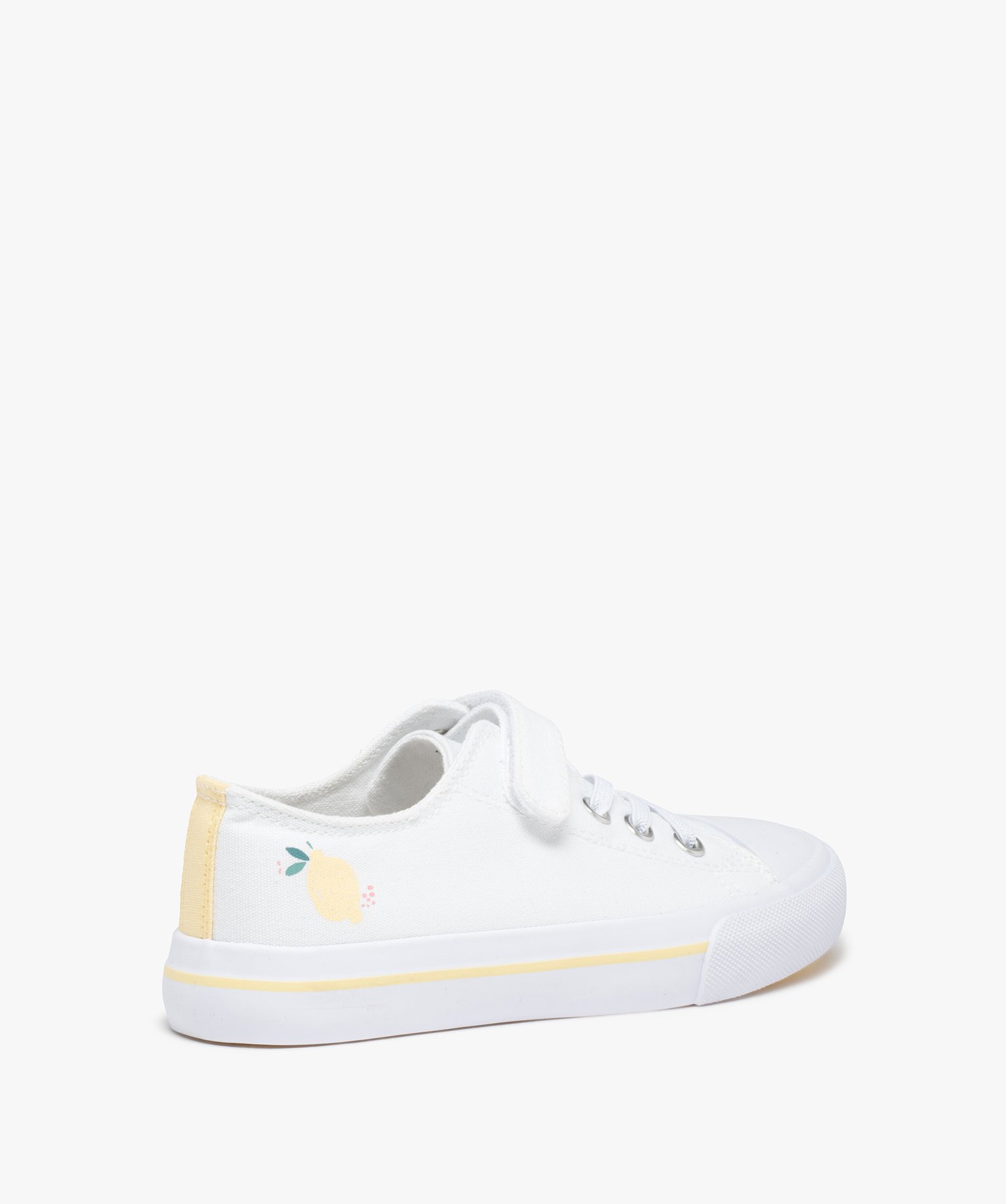 Baskets fille en toile à bout renforcé fermeture lacet et ... blanc | GEMO