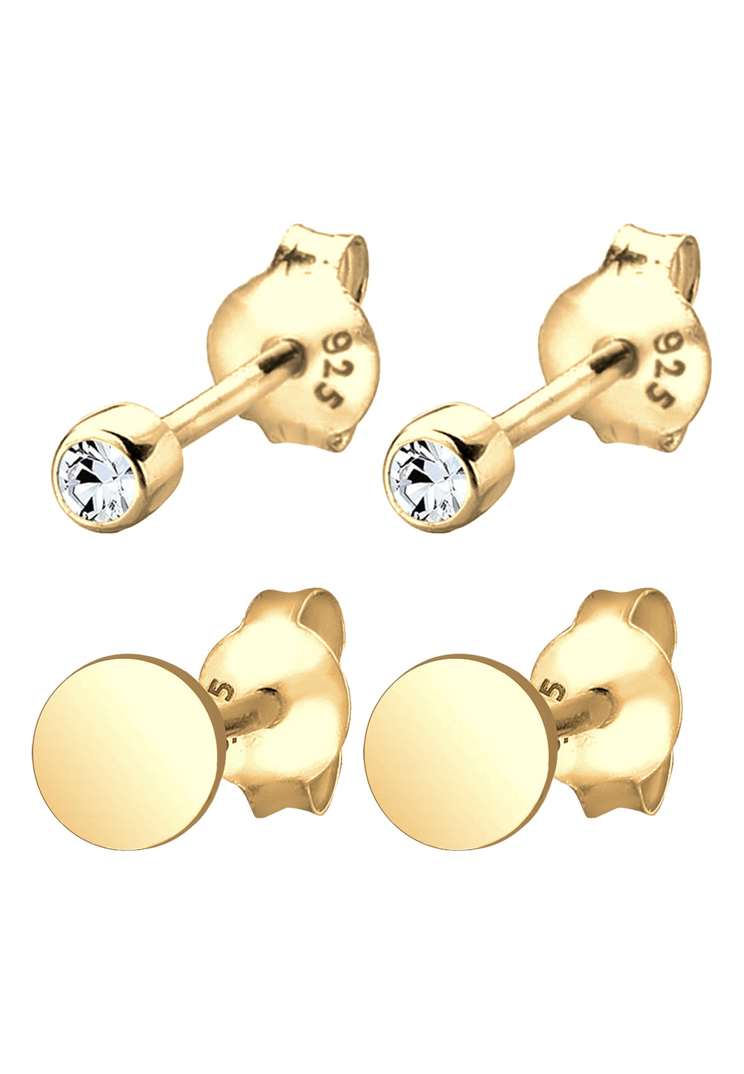 Set di 2 orecchini a lobo da donna Elli con cristalli in argento sterling 925