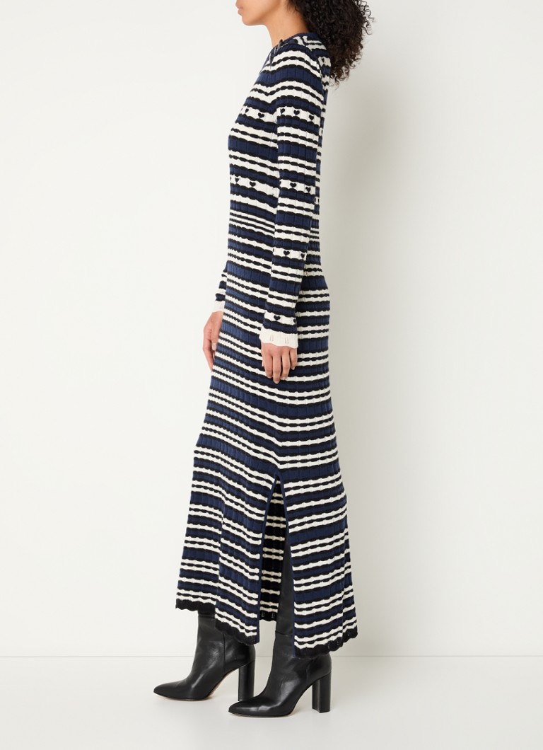 Fabienne Chapot Banda rib knitted maxi dress in wool blend with side slit