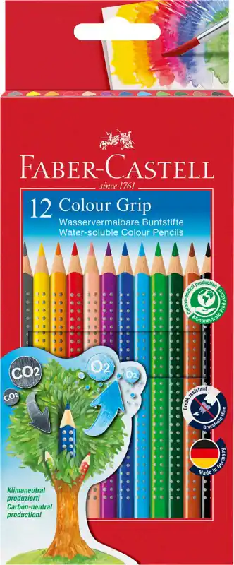 Faber-Castell GRIP Buntstifte Farbig sortiert Colour-Grip 12 Stück