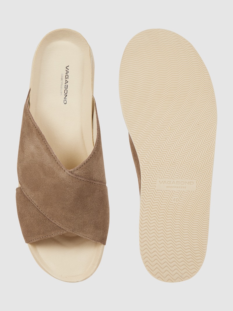 Pantolette aus Leder Modell 'Erin' in olivgrün