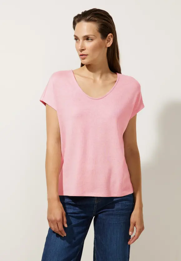 Street One Cosy Shirt in Melangeoptik