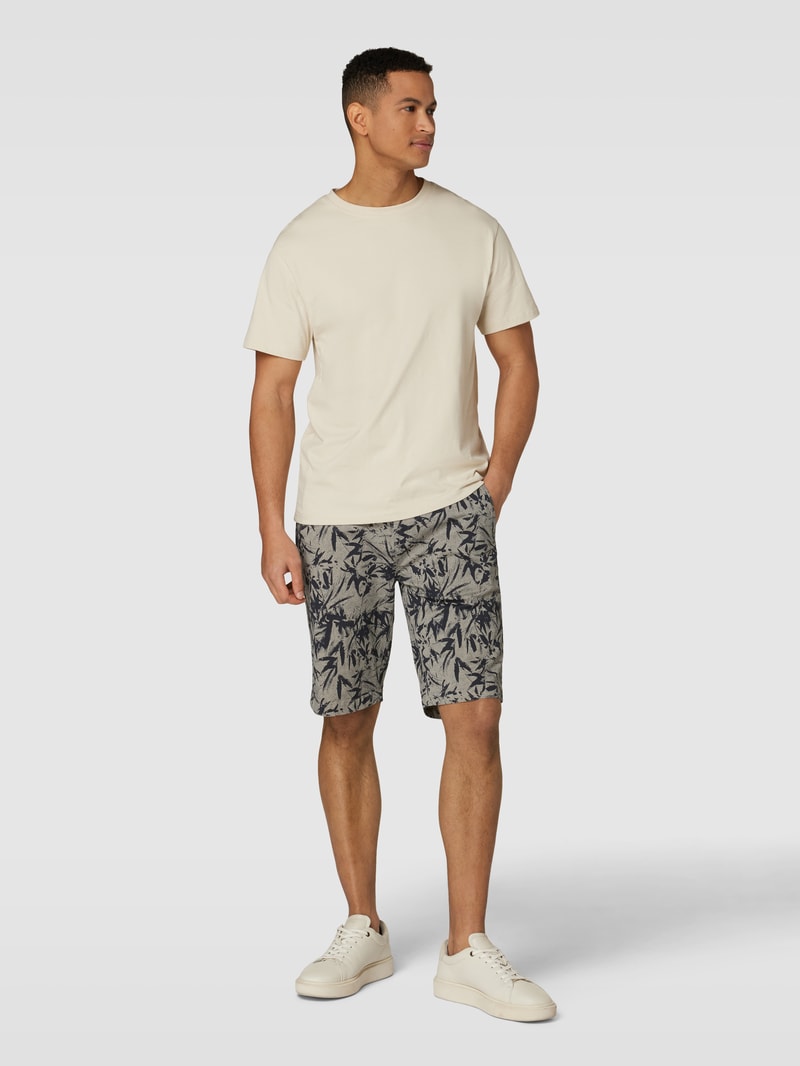 Bermudas mit Allover-Muster in stein