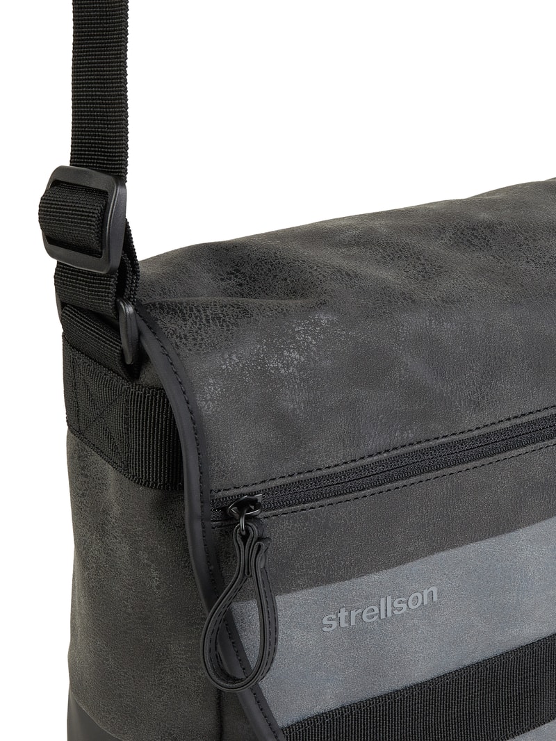 Messenger Bag mit gepolstertem Laptopfach Modell 'Finchley' in dunkelgrau