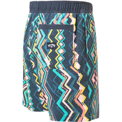 BILLABONG, Boardshorts, Mikrofaser, blau-gelb gemustert