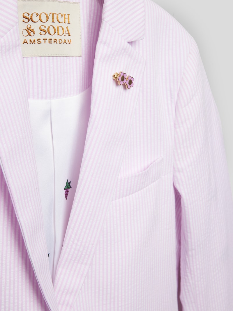Blazer mit Streifenmuster in hellrosa