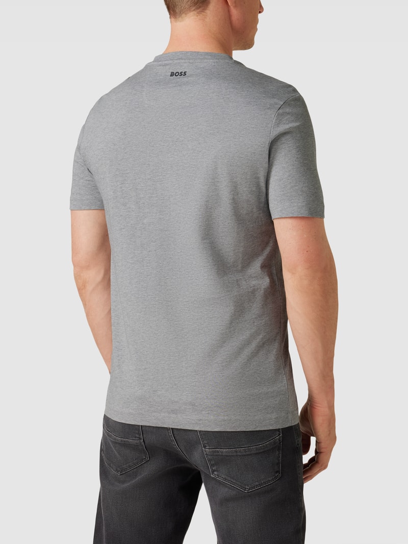 T-Shirt mit Logo-Print in hellgrau