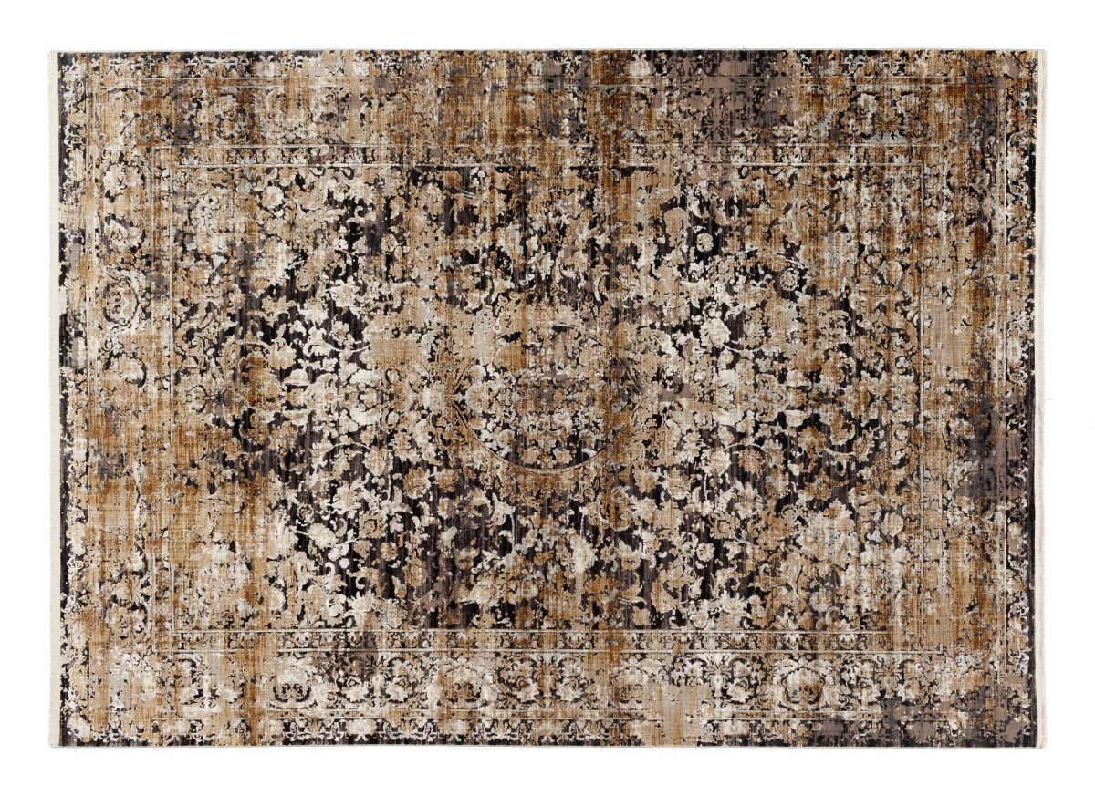 Webteppich Opal Grau-Gold 140 x 200 cm