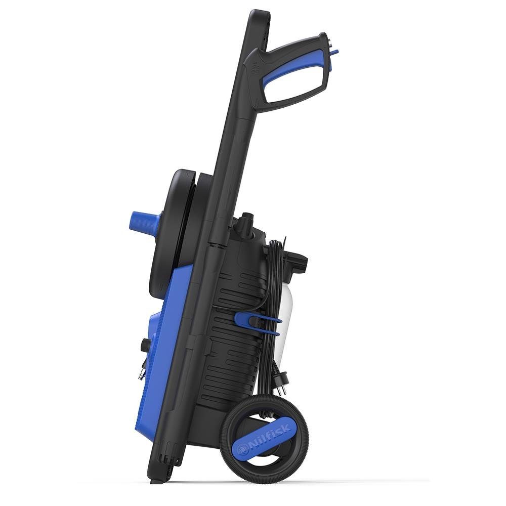 Nilfisk Hochdruckreiniger Core 140-6 PowerControl, Druckregulierung, 6 m, Schlauchtrommel, 140 bar, für Haus Garten und Auto, blau/schwarz