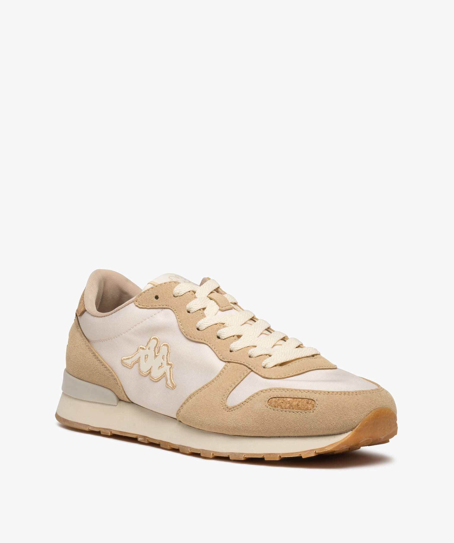 Baskets homme en toile et suédine – Kappa Berlin beige | GEMO