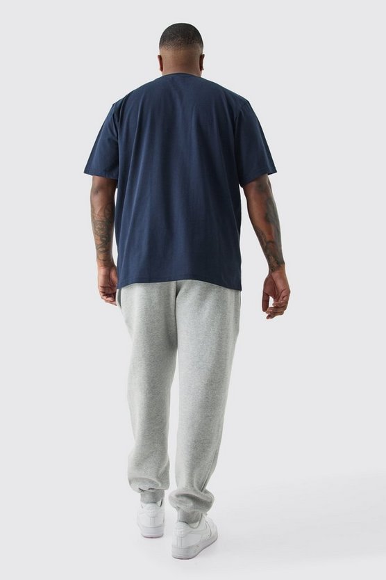 Plus vertikales Colorblock T-Shirt in Marineblau