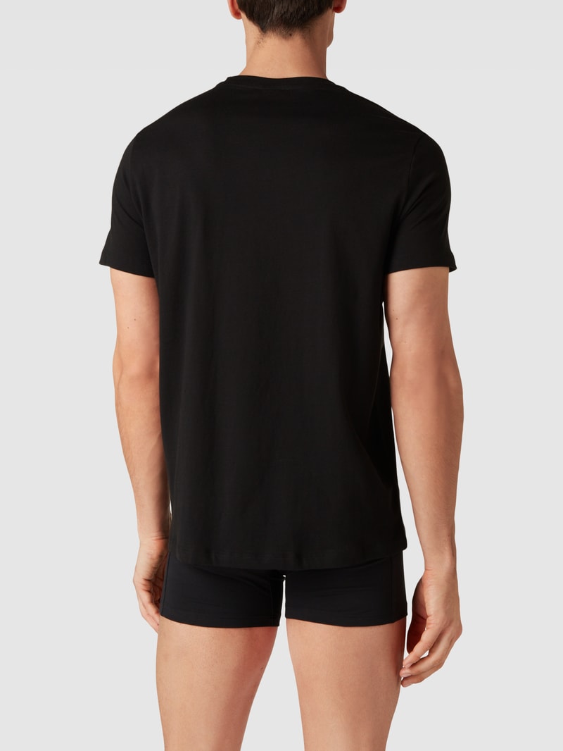 T-Shirt mit Label-Detail in schwarz
