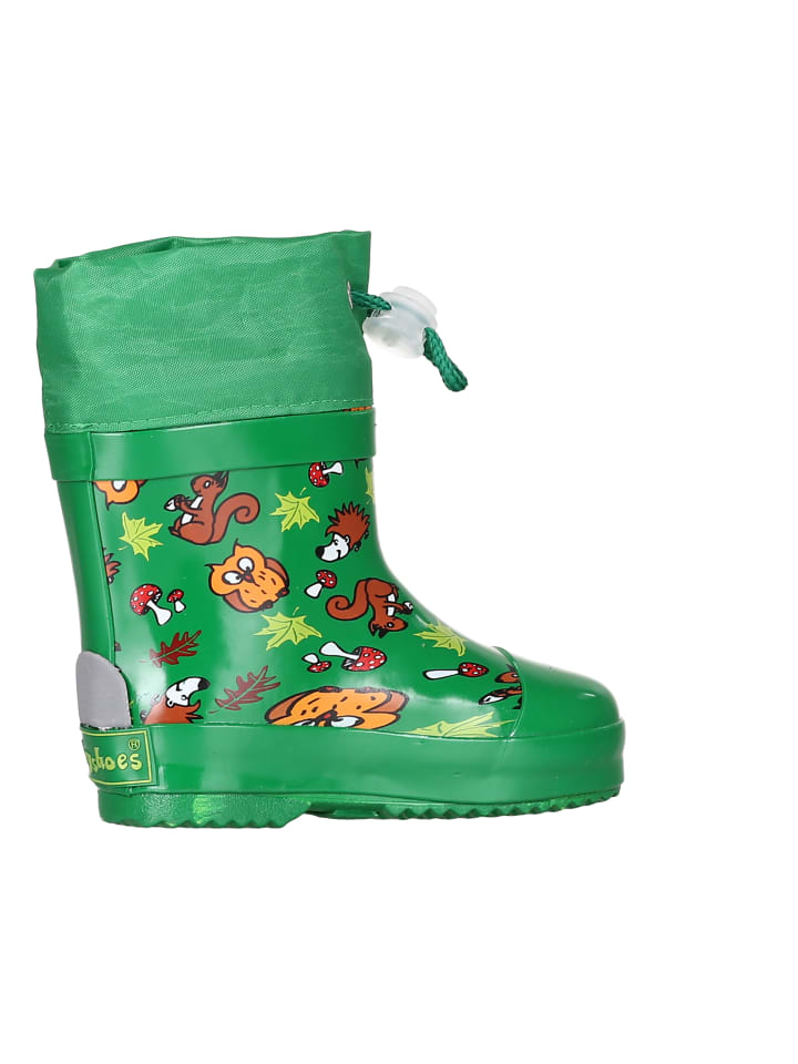 Playshoes Gummistiefel Halbschaft Waldtiere gefüttert in Grün günstig kaufen