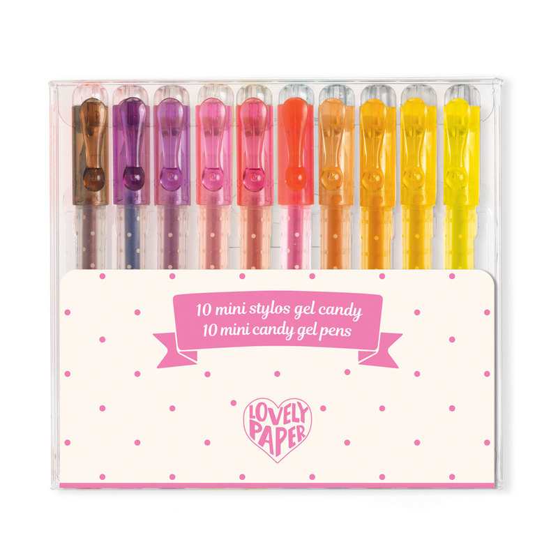 10 mini stylos gel candy Djeco