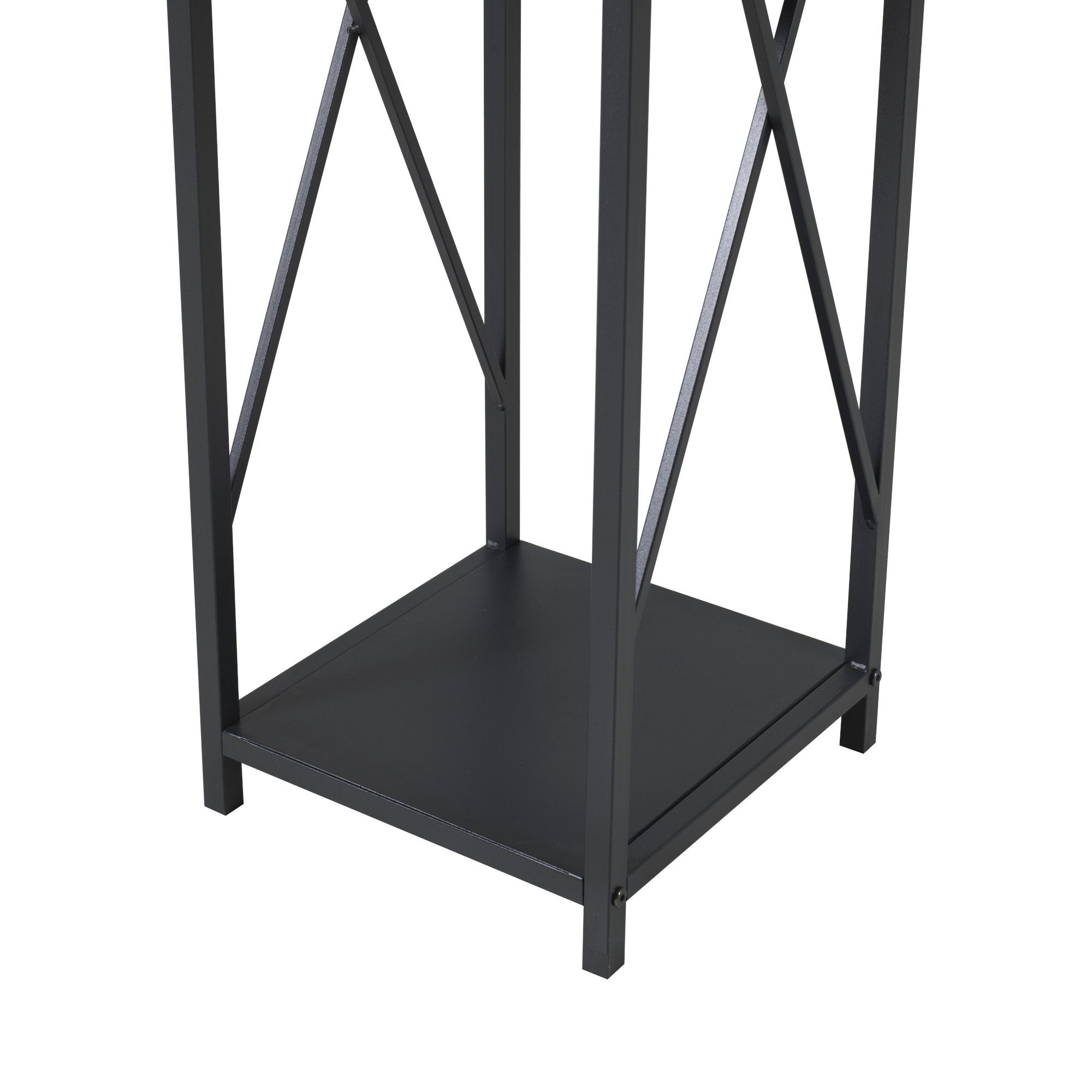 en.casa Kaminholzregal, BxTxH:34x34x105.5 cm, Tinglev Brennholzregal mit 2 Ablagen Schwarz