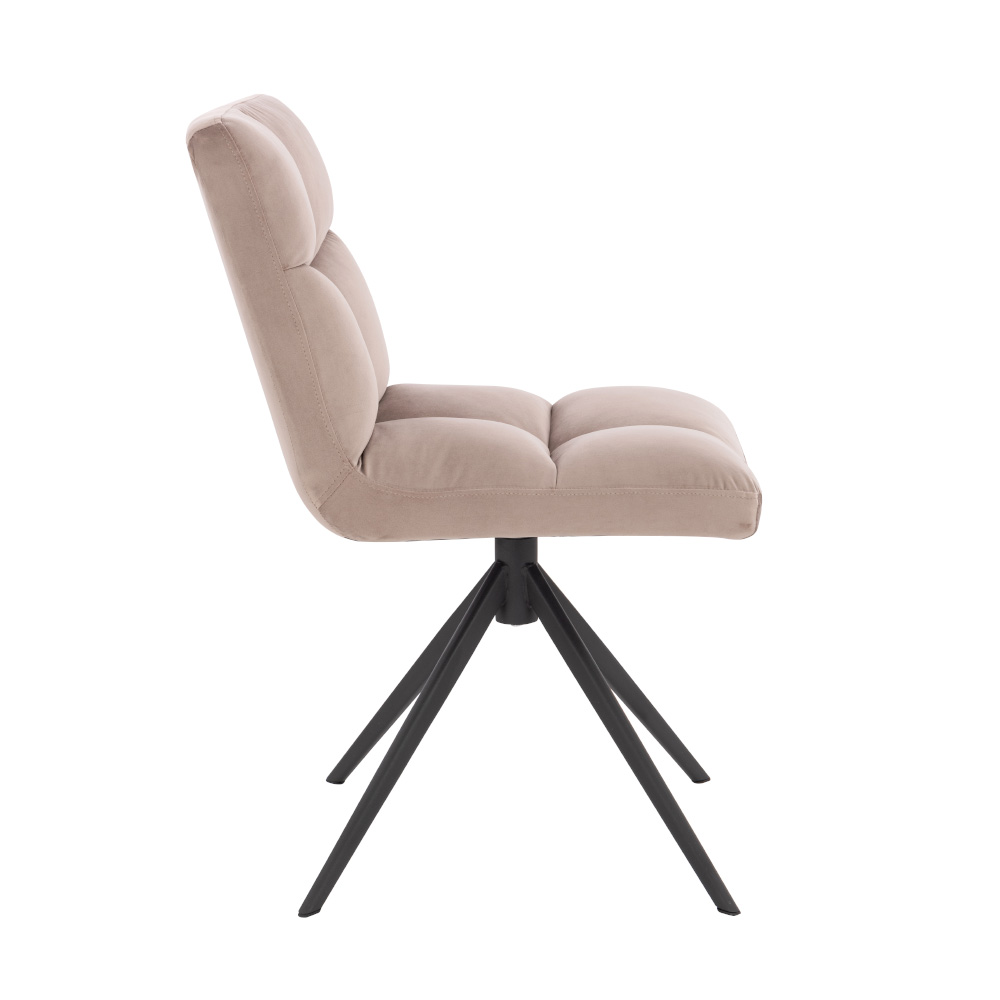 Home Deluxe Esszimmerstuhl drehbar 2er Set NODA – Samt Hellbraun