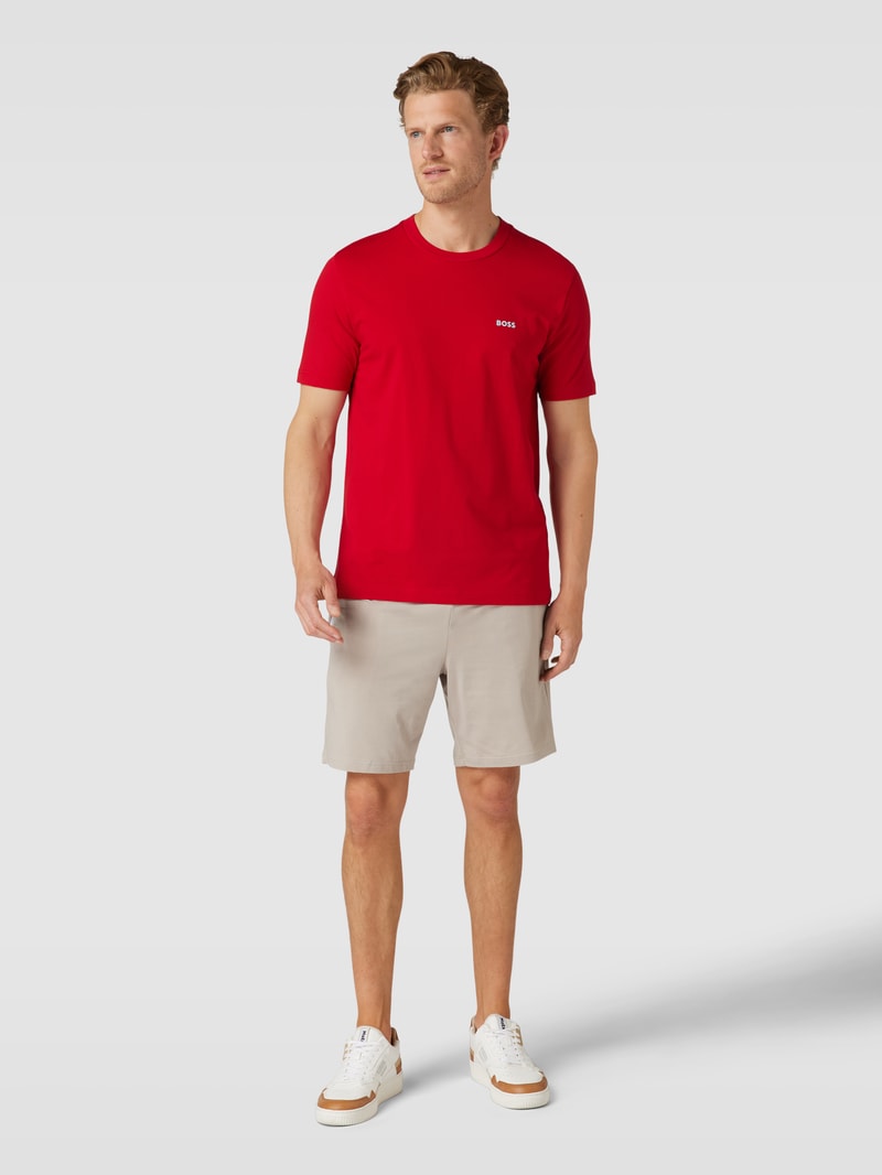 T-Shirt mit Label-Print in rot