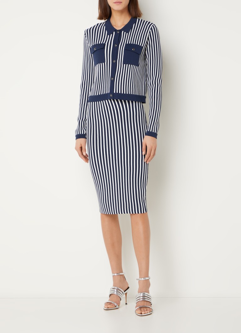 Cardigan a maglia fine Fifth House Ace con stampa a righe