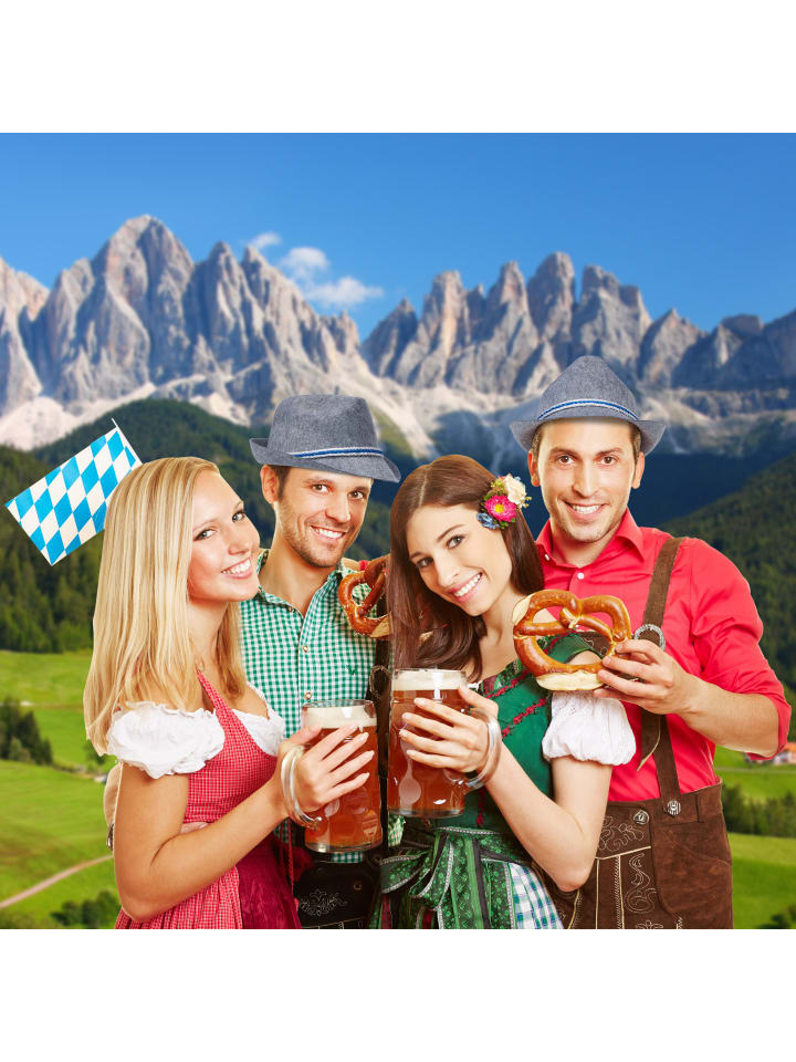 relaxdays 5x Trachtenhut Bayern in Dunkelgrau günstig kaufen onesize
