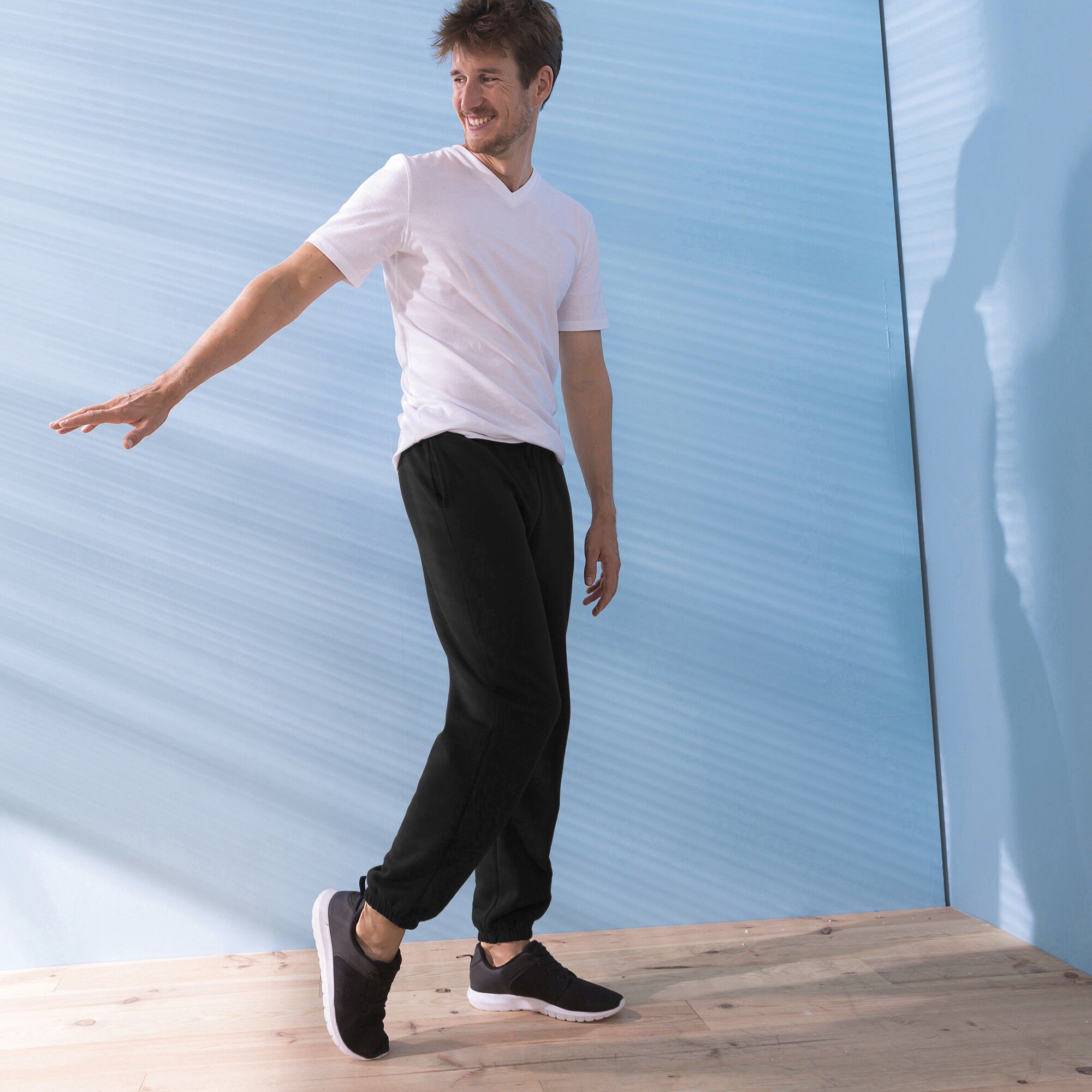 Pantalon jogging molleton bas élastiqué