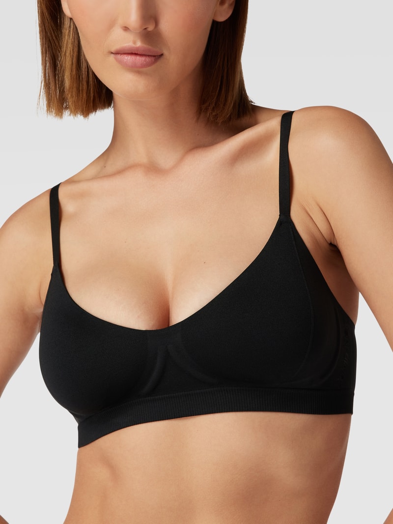 Bandeau-BH mit Label-Schriftzug in schwarz