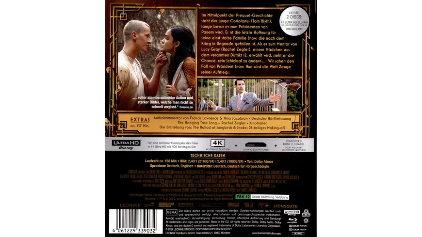 Die Tribute von Panem - The Ballad of Songbird & Snakes  (4K Ultra HD) (+ Blu-ray)
