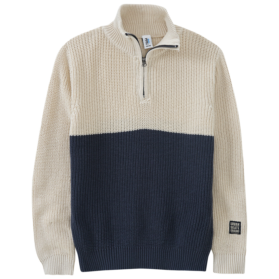 Jungen Strickpullover mit Farbteilern