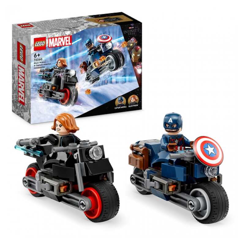 76260 Les motos de black widow et de Captain America, LEGO Marvel