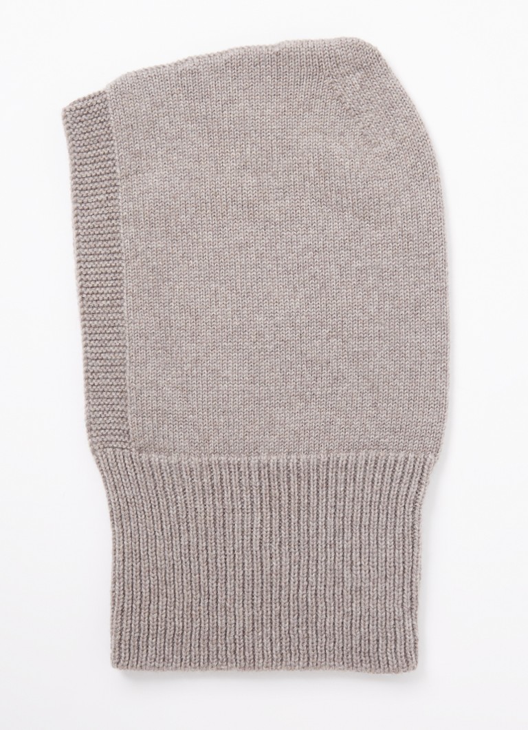Pălărie tip balaclava din tricot fin Hvid