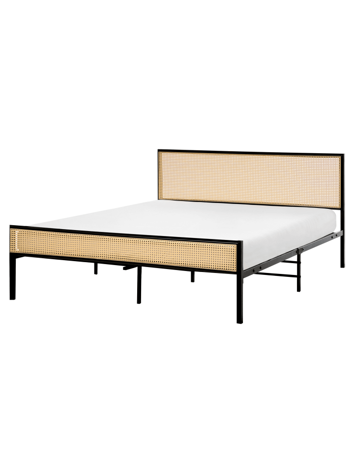 Beliani Doppelbett AVANTON in Schwarz/Braun - (W) 165 x (H) 90 x (L) 208 cm günstig kaufen onesize