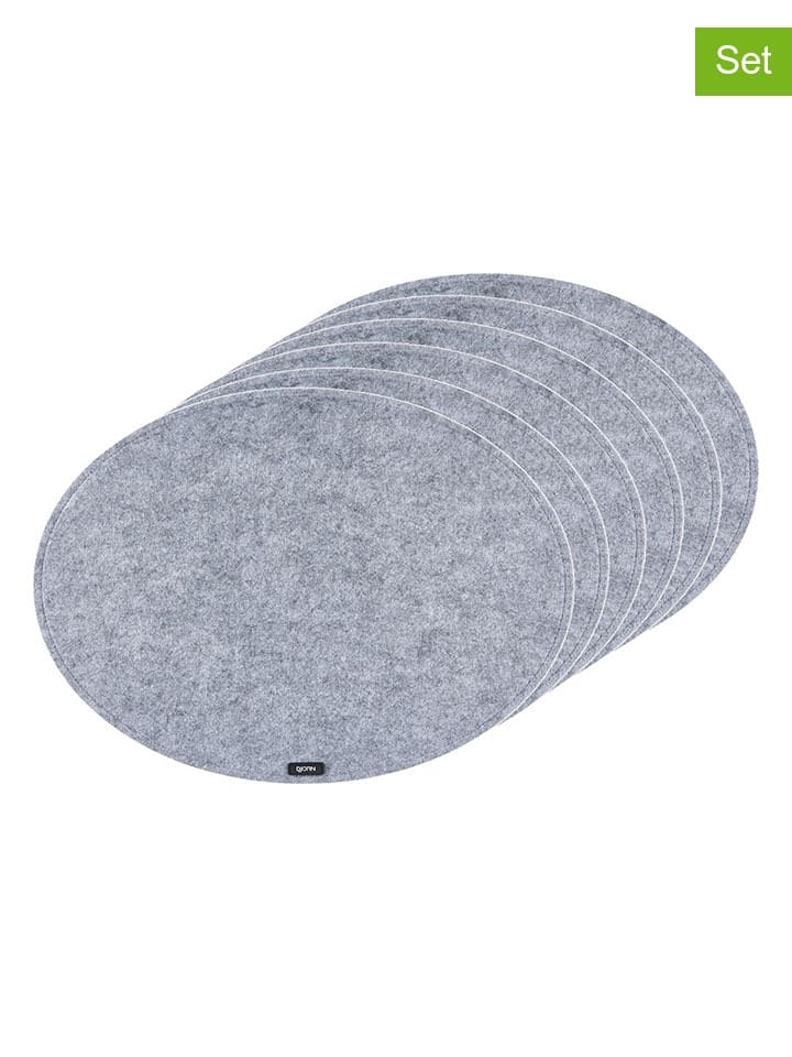 Björn 6er-Set: Tischsets in Grau - (L)45 x (B)33 cm günstig kaufen onesize