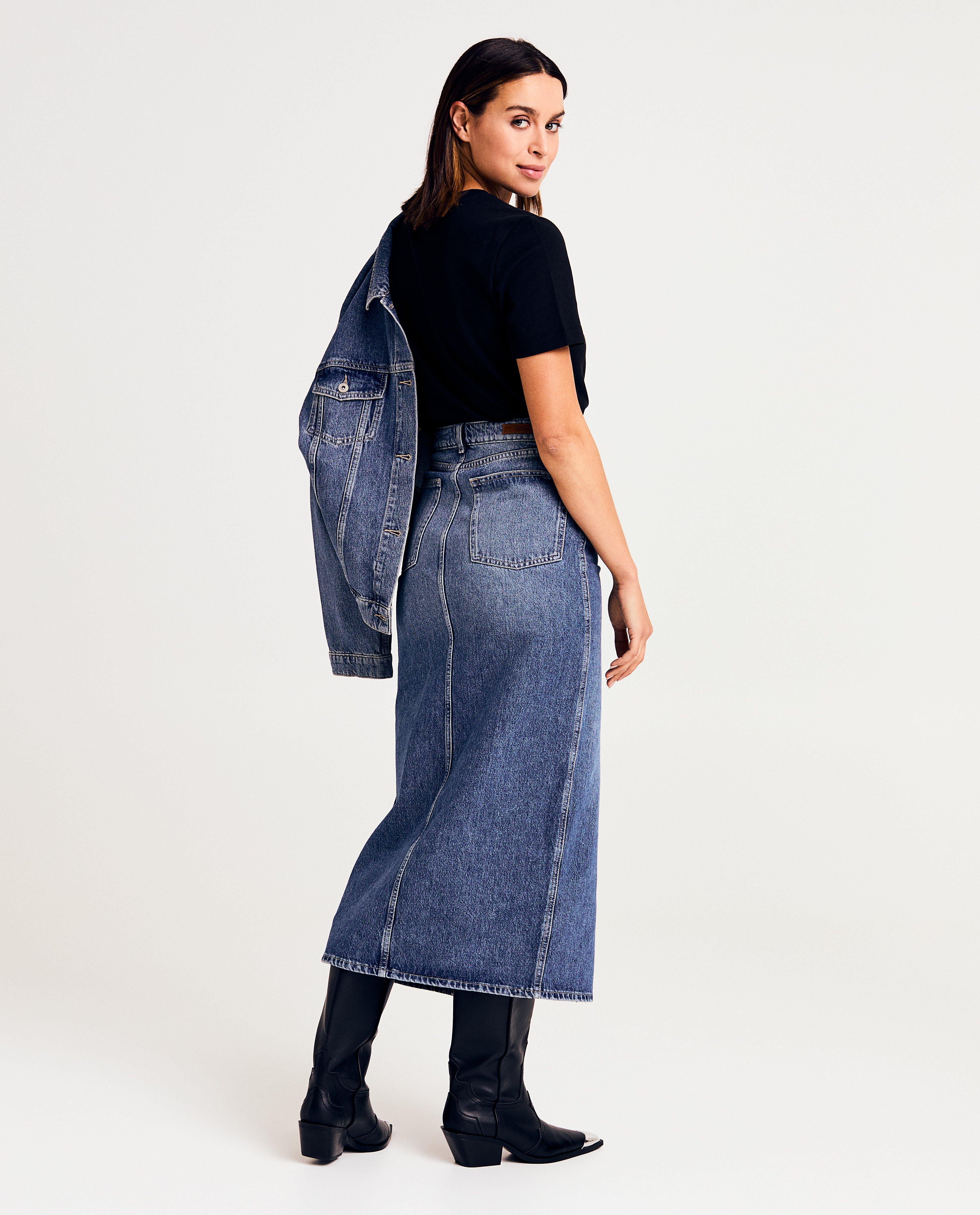 Fustă din denim Sora Blue albastră