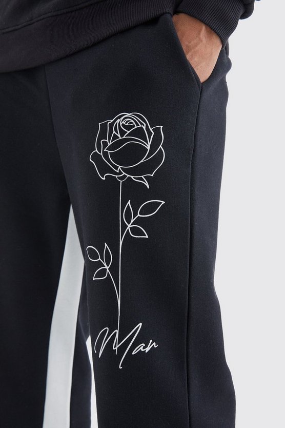 Jogginghose mit Man Rosen-Print