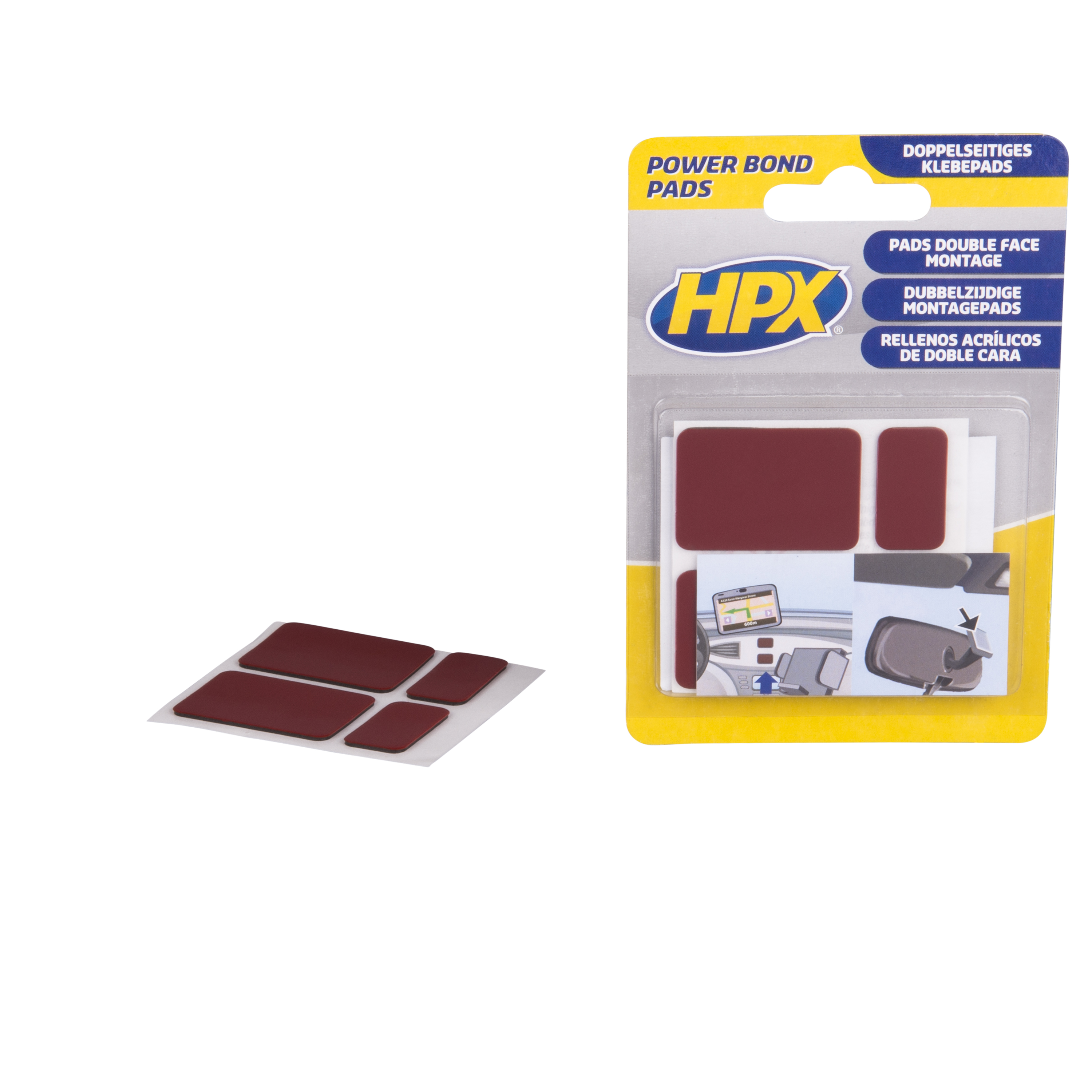 HPX Klebepads doppelseitig schwarz, 4 Stück - ATU