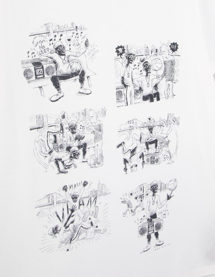 T-shirt blanc bio visuel BD Hip Hop Homme