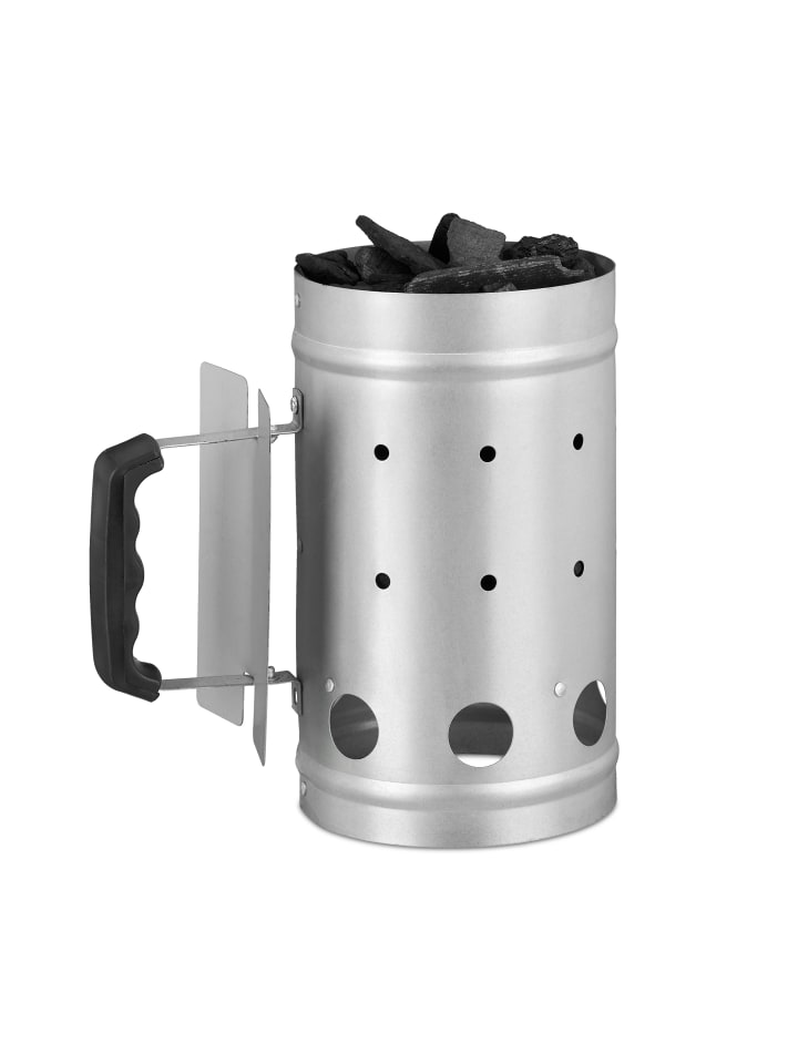 relaxdays Anzündkamin in Silber - (H)27 x Ø 16 cm günstig kaufen onesize