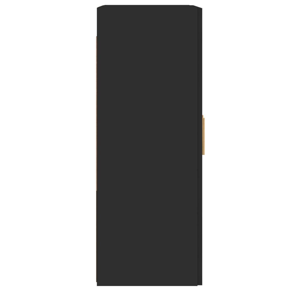 vidaXL Anrichte Wandschränke 2 Stk Schwarz Holzwerkstoff Glas Vitrine Hängeschrank