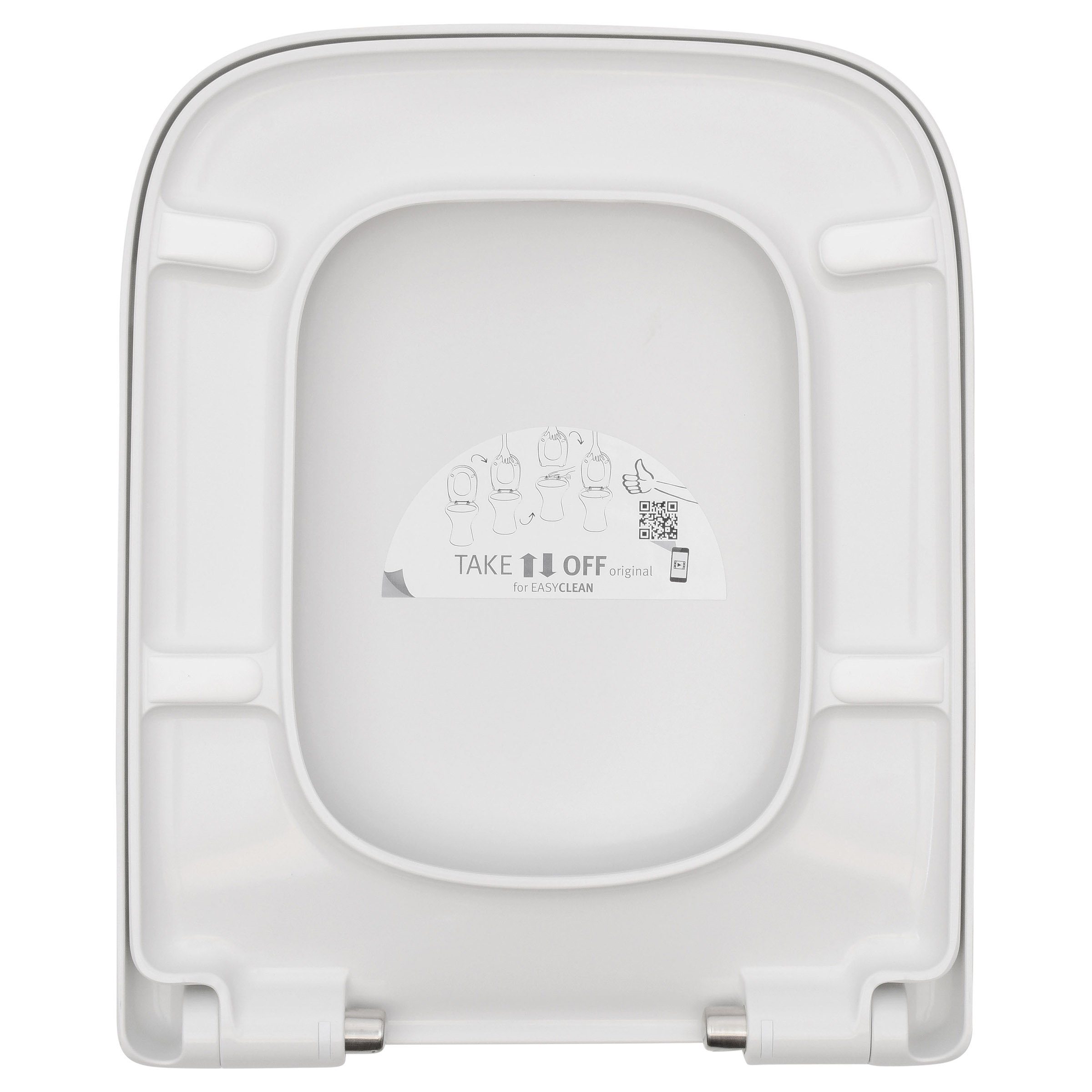 LUVETT WC-Sitz Eckig Q500 (Inklusive 3 Befestigungsarten), mit Original SoftClose® Absenkautomatik, Duroplast