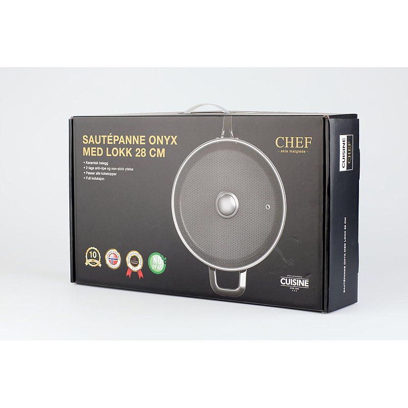 Cuisine Chef Sautepanne ø 28 cm m/lokk Onyx keramisk Cuisine