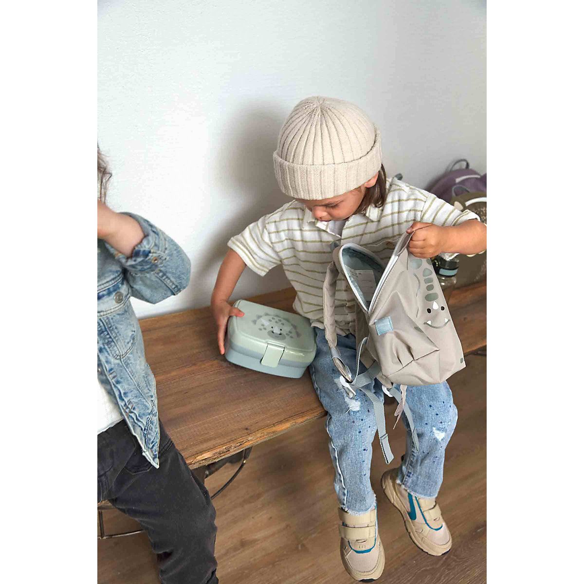 About Friends Kinder Rucksack mit Lunchset Dino grün Kindergartenrucksäcke