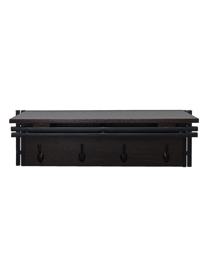 MCW Wandgarderobe A27 mit 4 Haken, Dunkelbraun günstig kaufen onesize