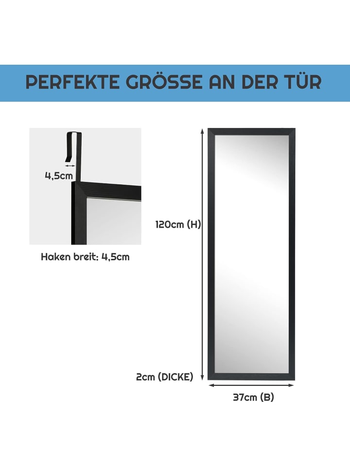 COSTWAY Wandspiegel in Schwarz günstig kaufen 120 cm