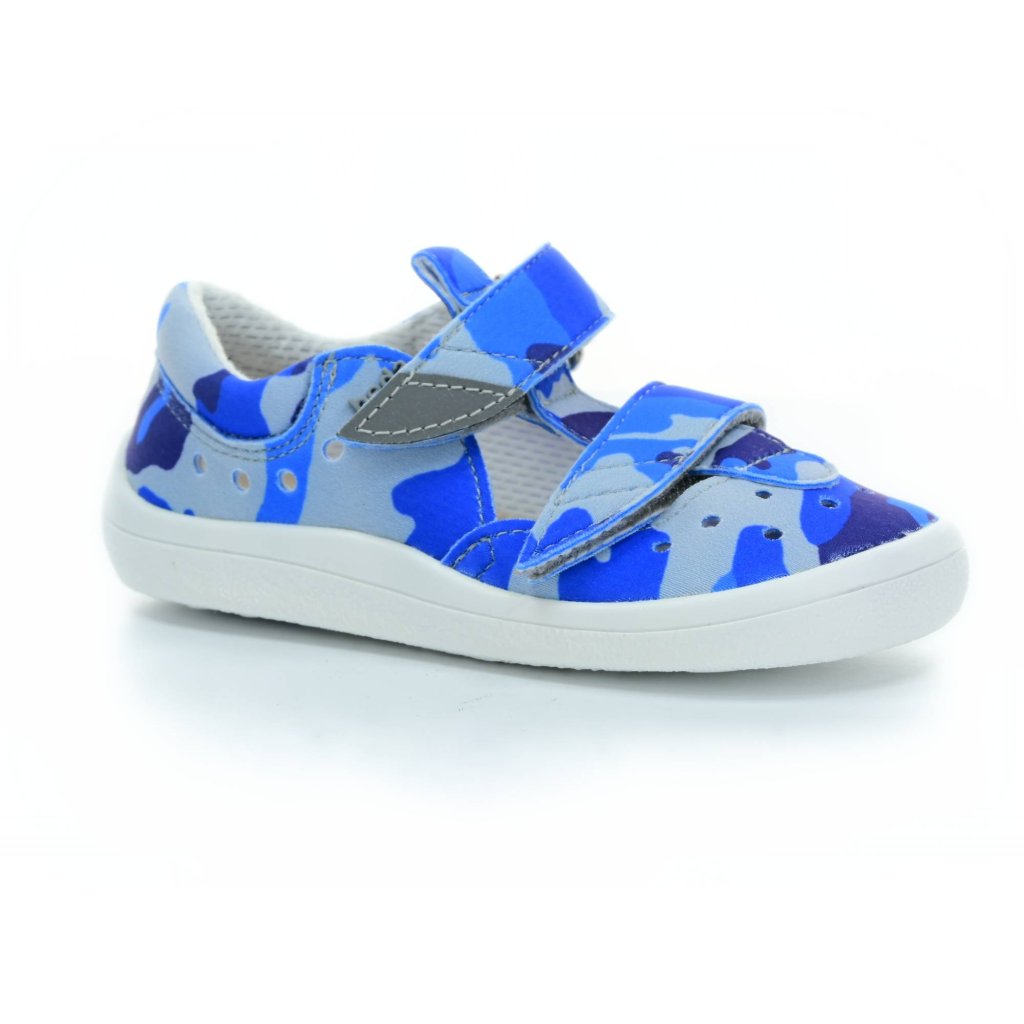 Beda Blue Military Barfußsandalen Klett (BF 0001 / SD / W / NP)