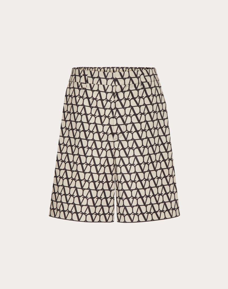 Bermudashorts i nylon med Toile Iconographe-print