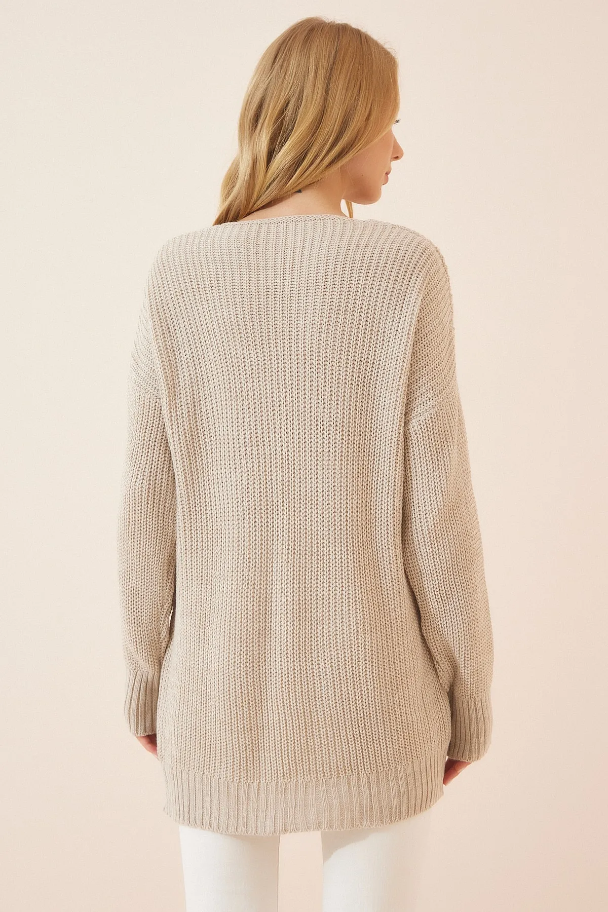 Happiness İstanbul  Pullover - Beige - Oversized