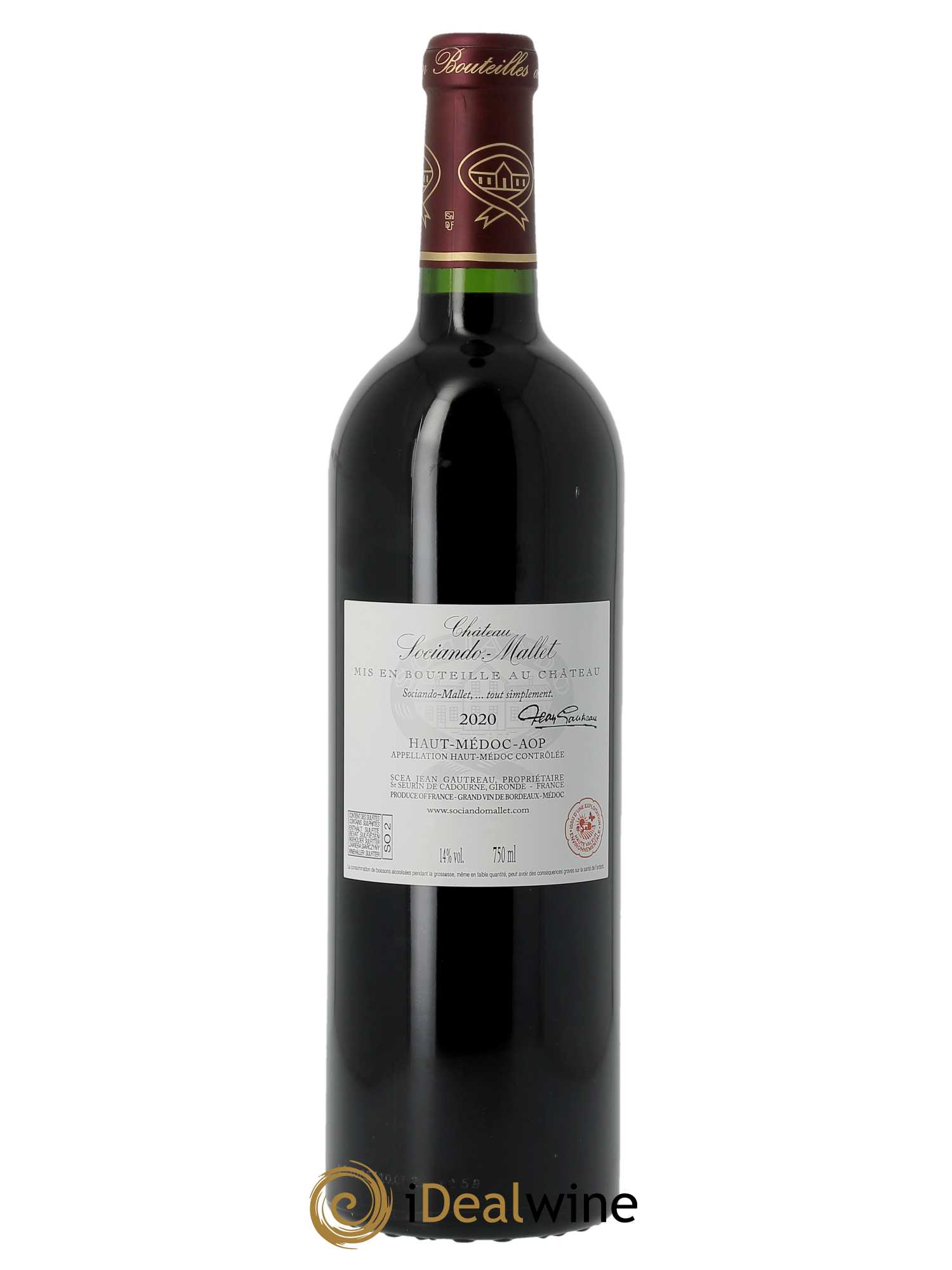 Château Sociando Mallet (CBO à partir de 6 BTS) 2020 - Lot de 1 Bouteille