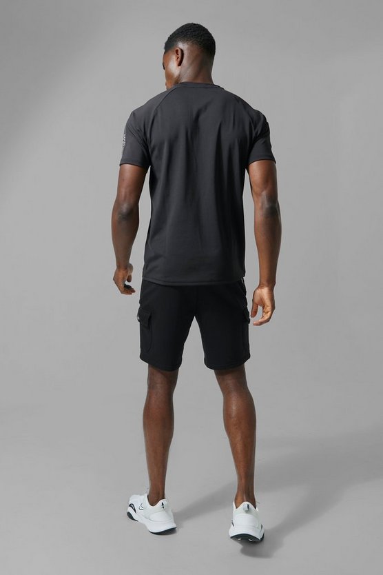 Man Active T-Shirt mit Streifen-Detail