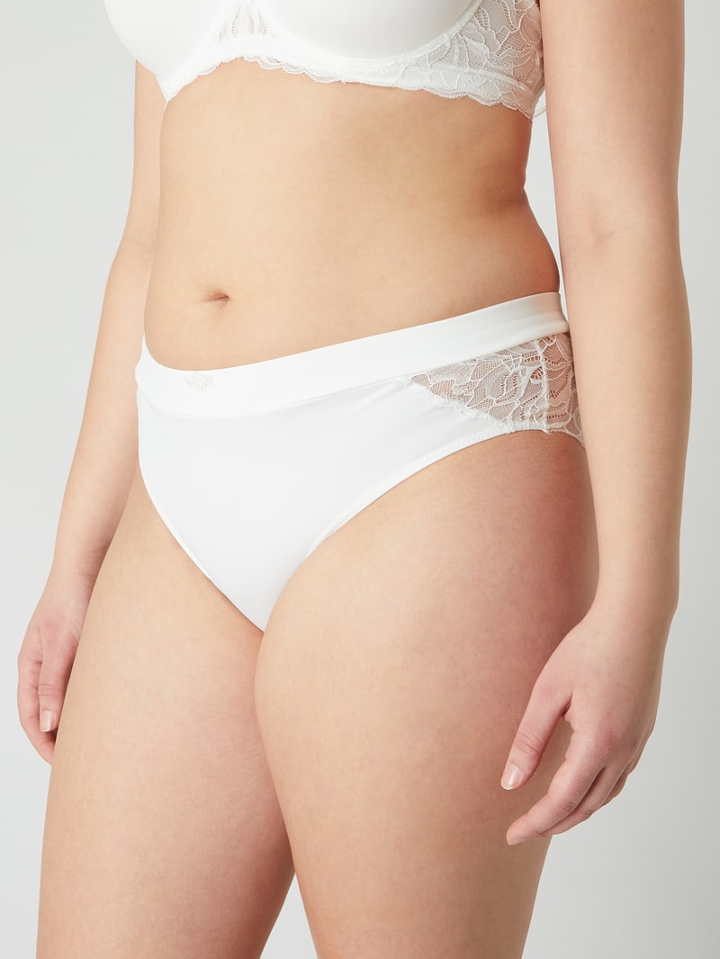 PLUS SIZE Panty aus Mikrofaser und Spitze Modell 'Valencia' in ecru